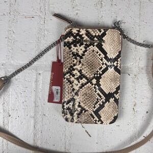 NWT Enzo Angiolini Crossbody Phone Wallet Bag Snake‎ Camel Print
